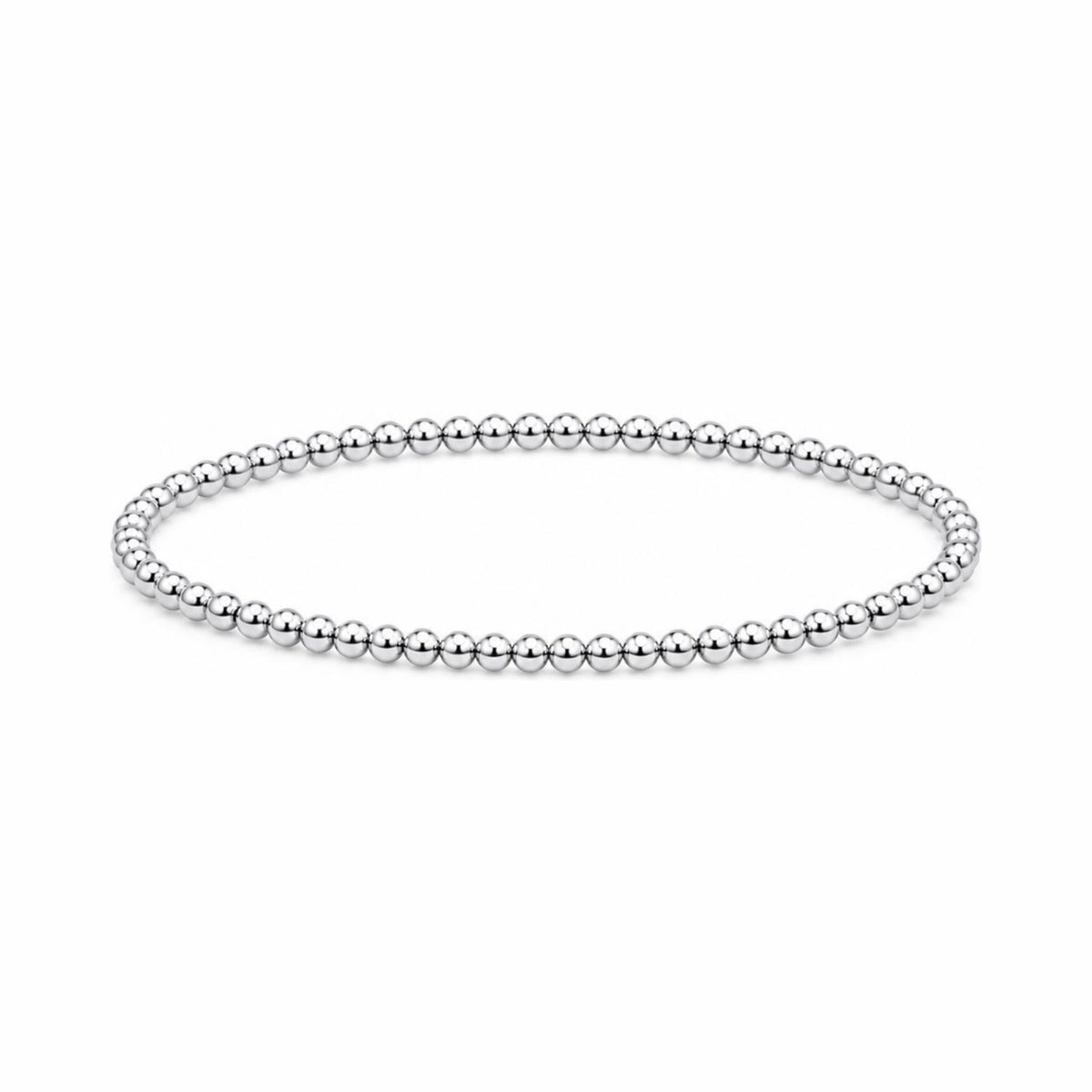 Solid 3 mm Beaded Bracelet · Sterling Silver