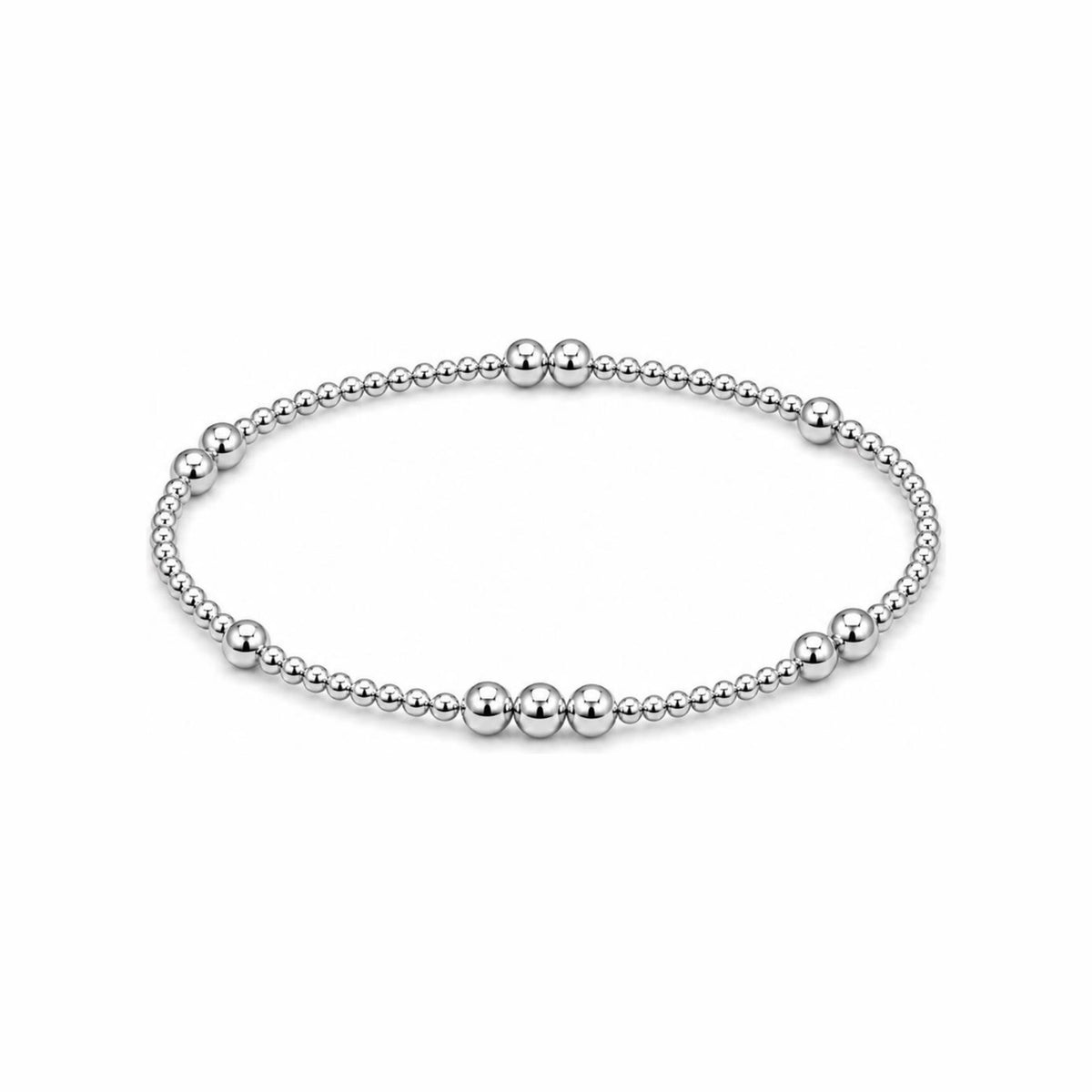Sprinkled 2.5 + 4 mm Beaded Bracelet · Sterling Silver