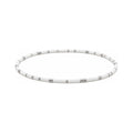 White Thin Miyuki Bracelet · Sterling Silver Accent