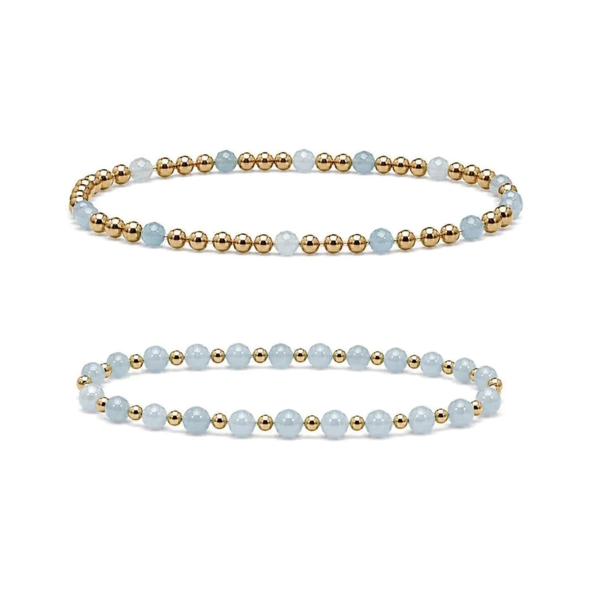 Aquamarine Bracelet Set of 2 · 14K Gold Filled
