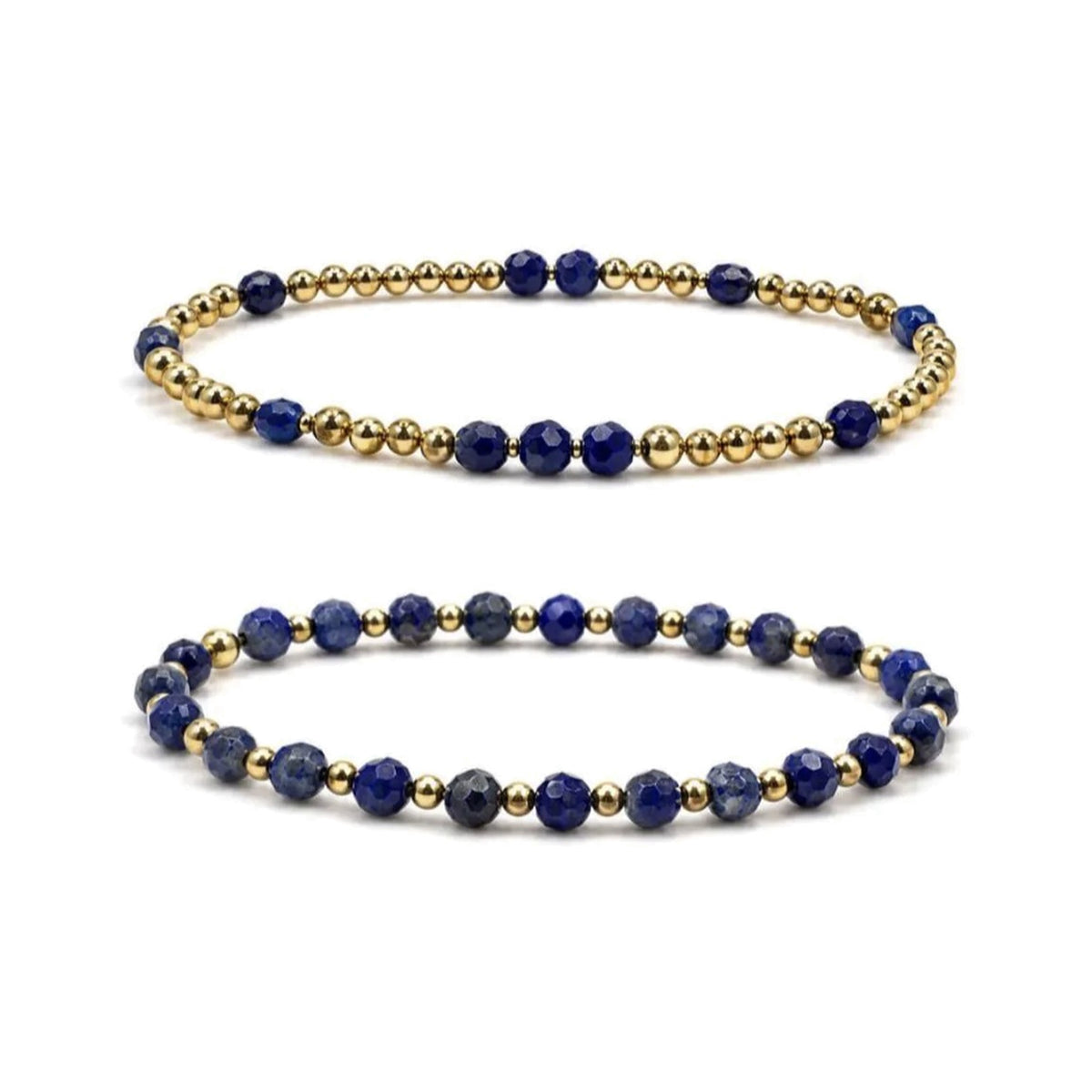 Lapis Lazuli Bracelet Set of 2 · 14K Gold Filled