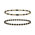Obsidian Bracelet Set of 2 · 14K Gold Filled