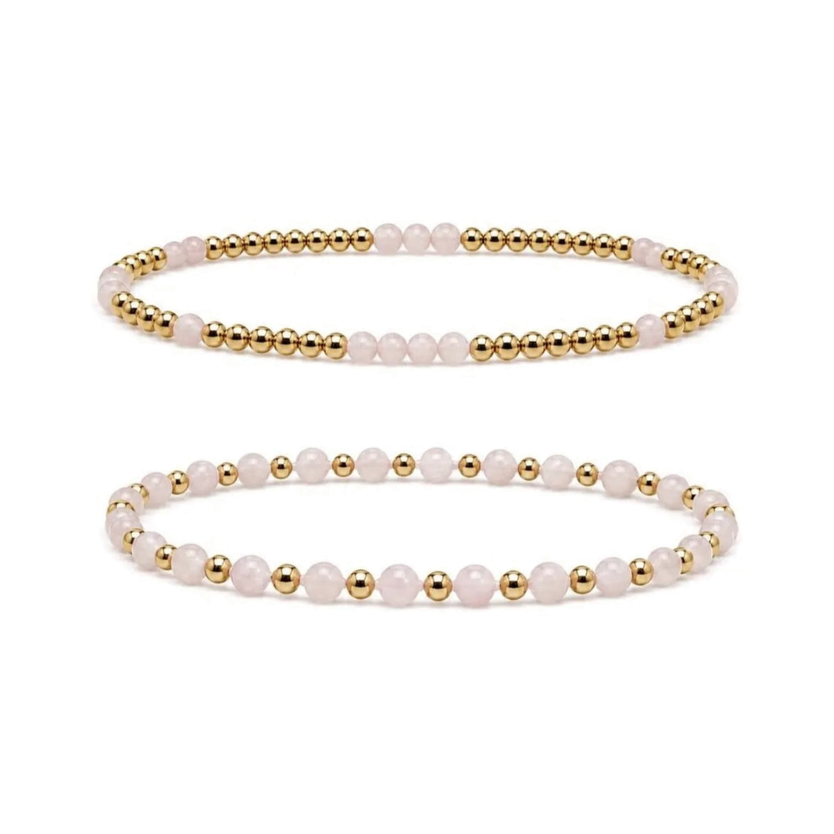 Rose Quartz Bracelet Set of 2 · 14K Gold Filled