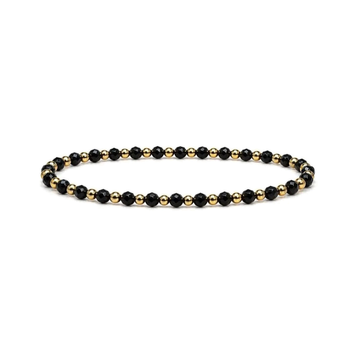 Obsidian One-One Bracelet · 14K Gold Filled