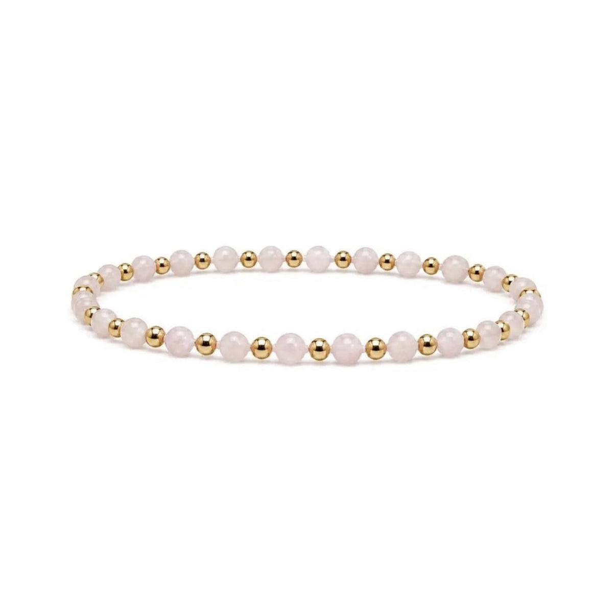 Rose Quartz One-One Bracelet · 14K Gold Filled