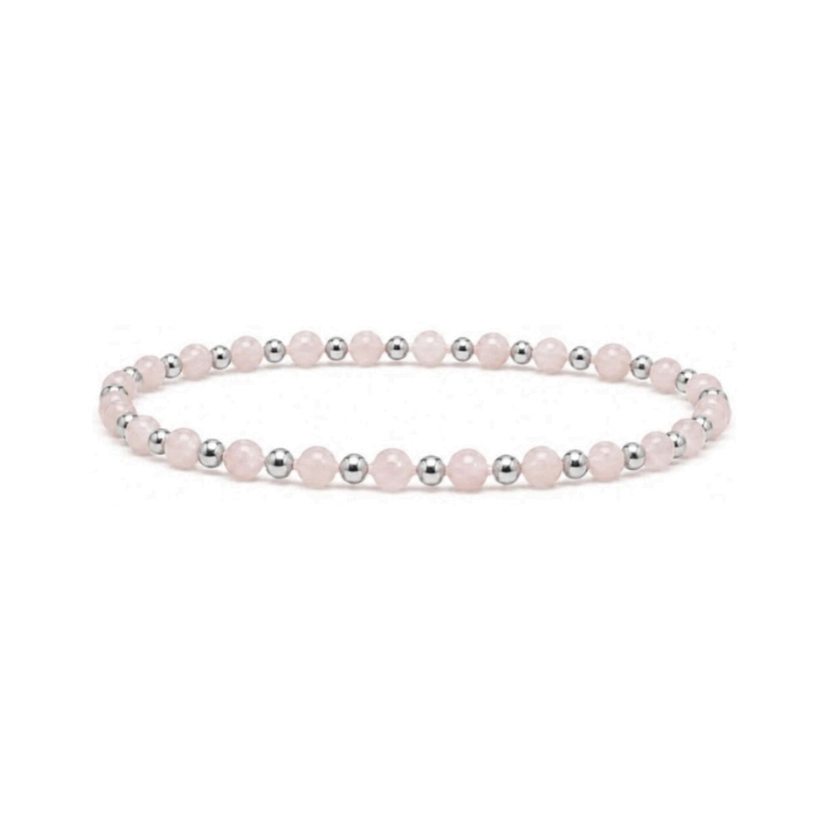 Rose Quartz One-One Bracelet · Sterling Silver