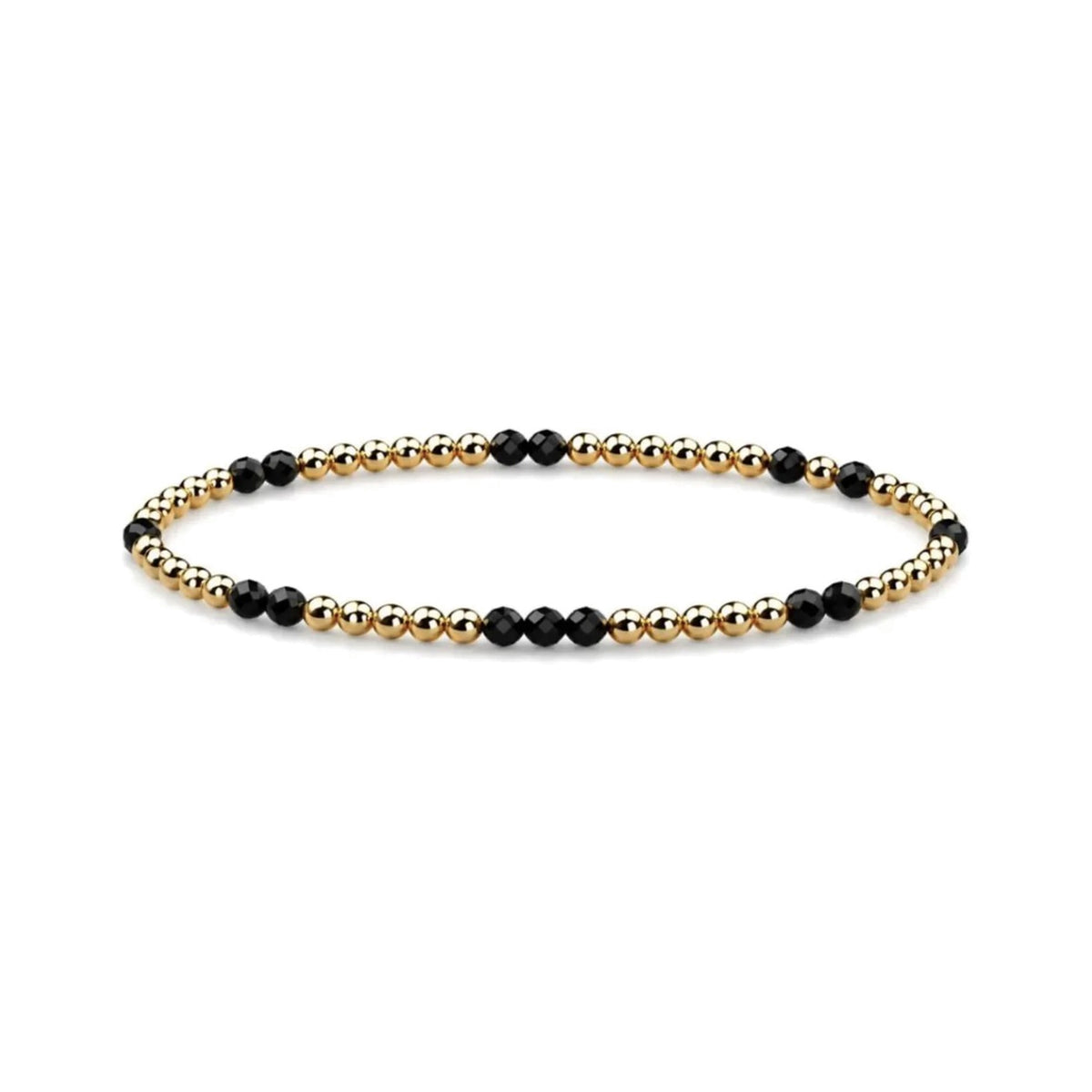 Obsidian Sprinkled Bracelet · 14K Gold Filled