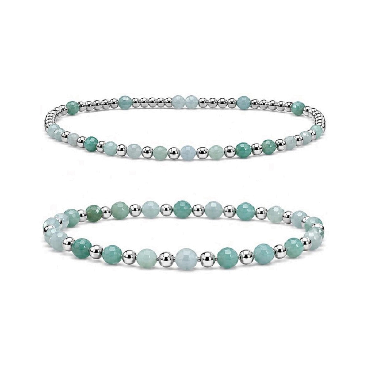 Amazonite Bracelet Set of 2 · Sterling Silver