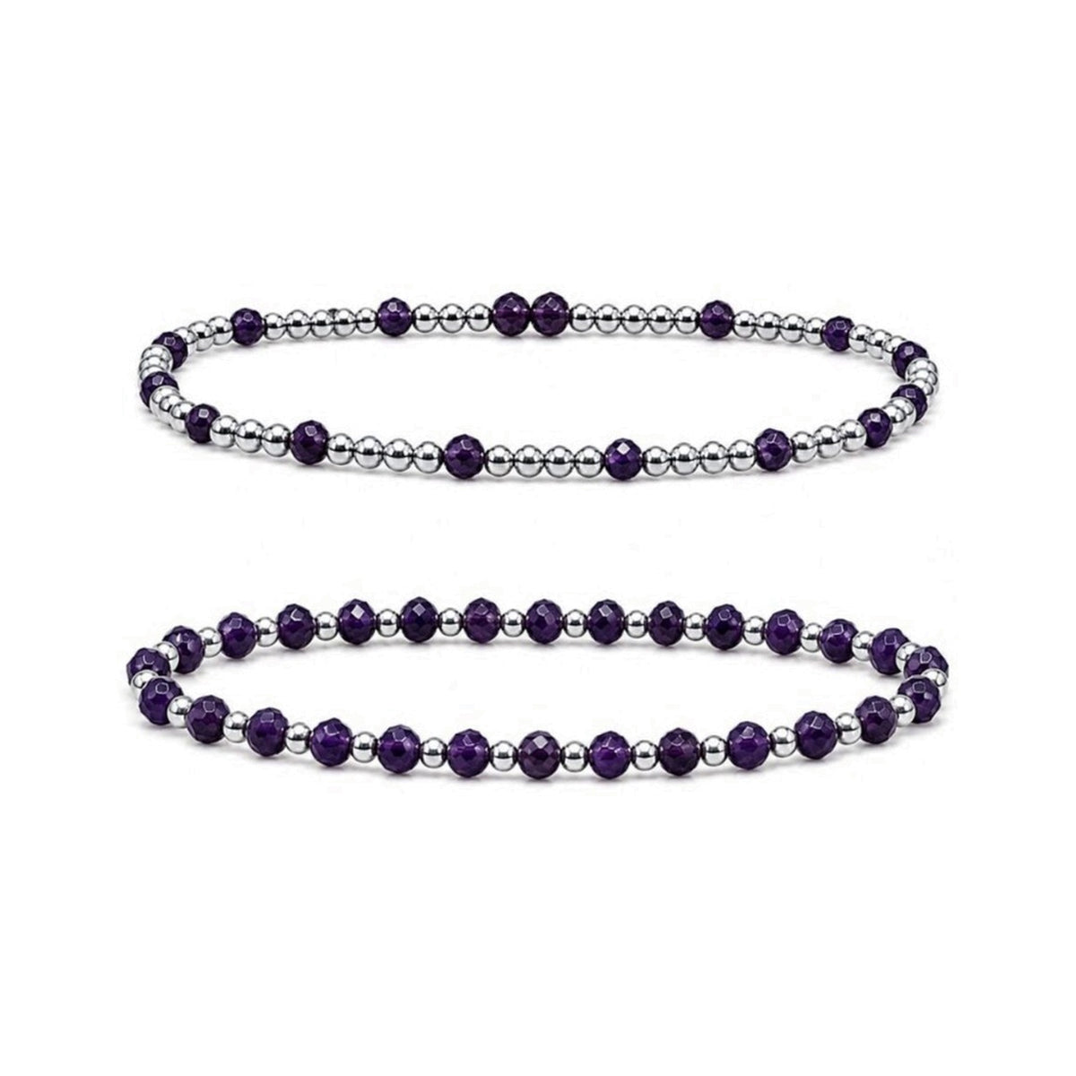 Amethyst Bracelet Set of 2 · Sterling Silver