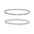 Aquamarine Bracelet Set of 2 · Sterling Silver