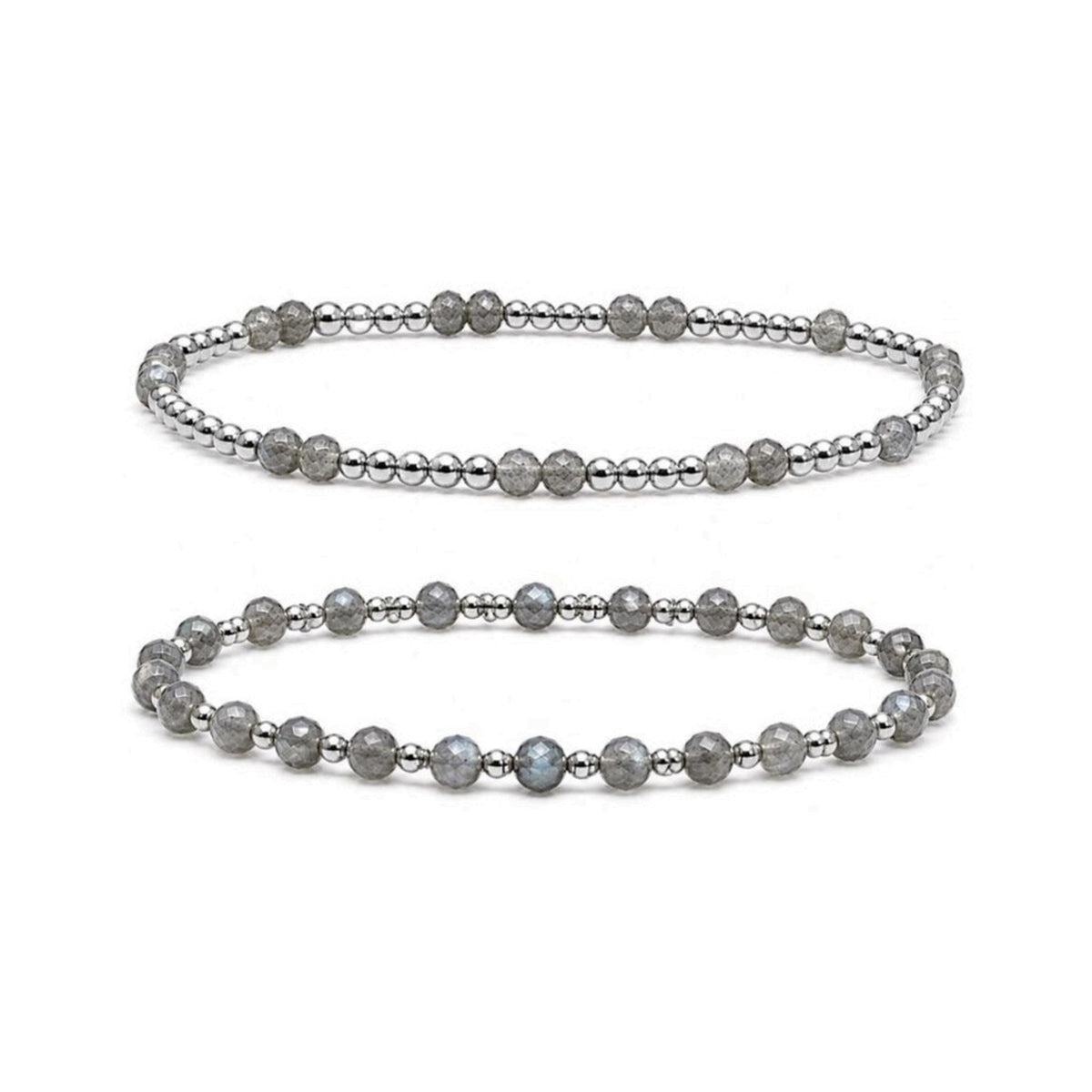 Labradorite Bracelet Set of 2 · Sterling Silver