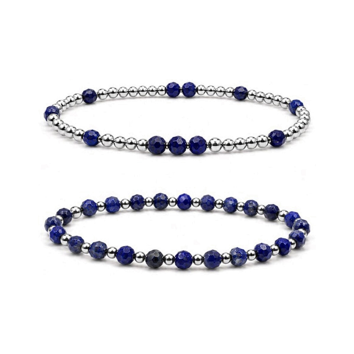 Lapis Lazuli Bracelet Set of 2 · Sterling Silver