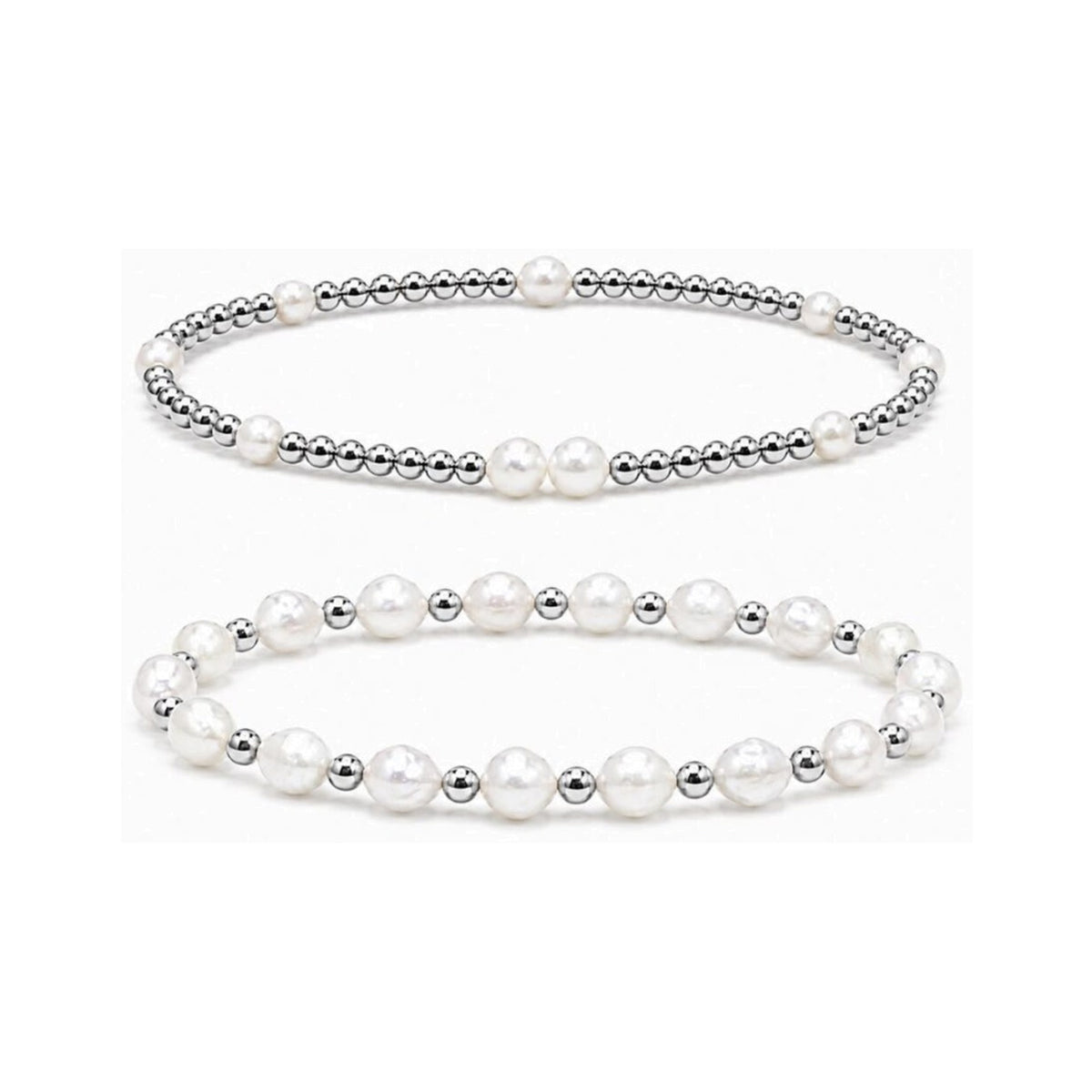 Mother of Pearl Bracelet Set of 2 · Sterling Silver