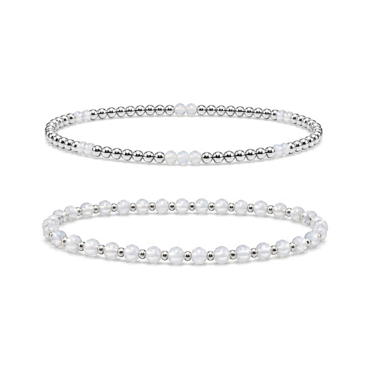 Opalite Bracelet Set of 2 · Sterling Silver