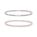 Rose Quartz Bracelet Set of 2 · Sterling Silver